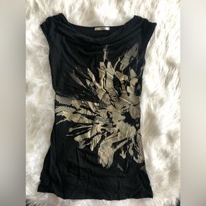 Black and gold top